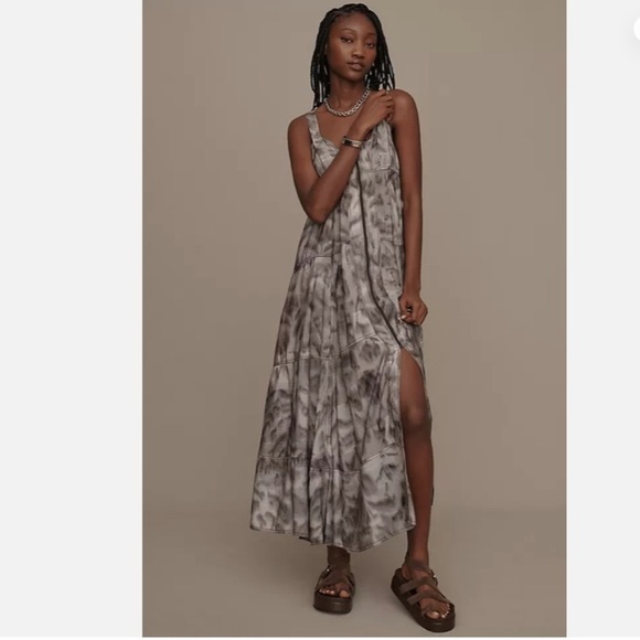 Anthropologie Pilcro Parasail Relaxed Midi Dress Grey Motif - Picture 1 of 10